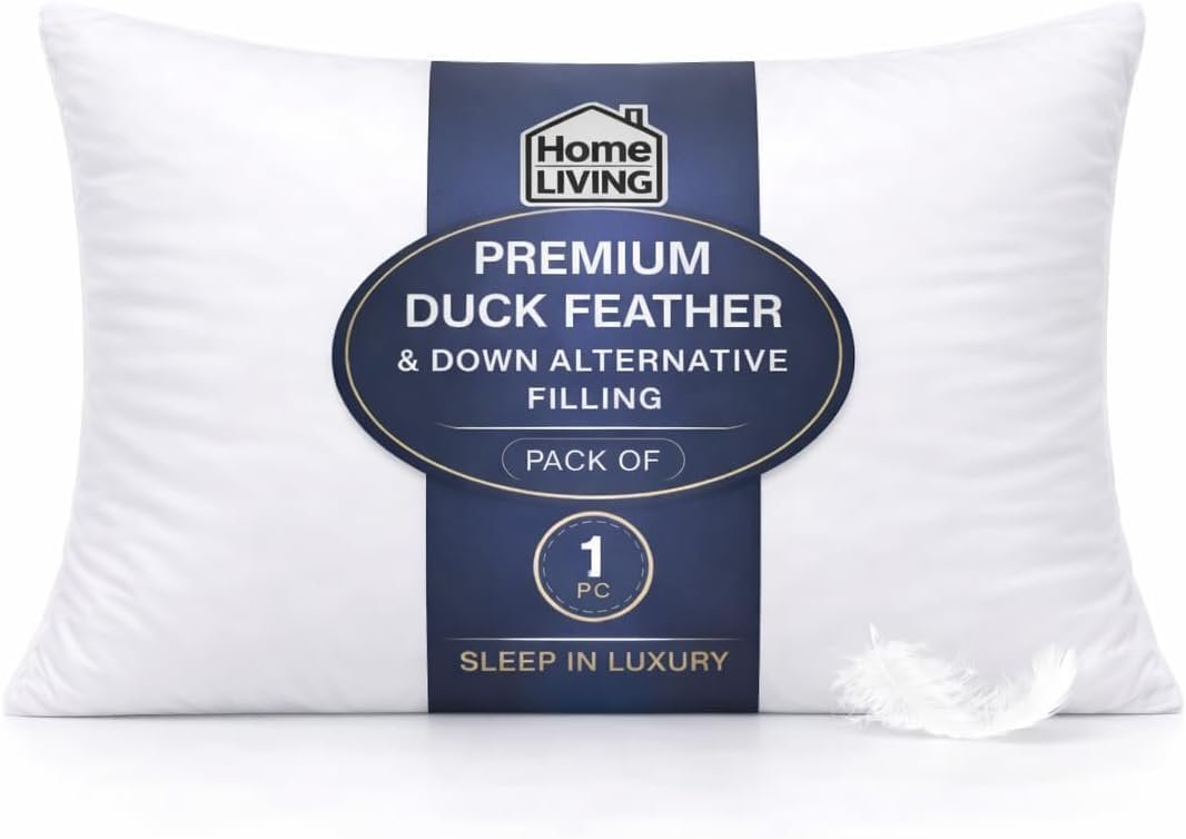 Duck feather pillows, pair